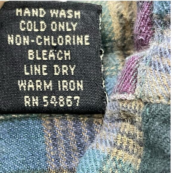 Vintage Structure Flannel Shirt Mens M Medium Plaid Button Up Patchwork 90s - Picture 3 of 7